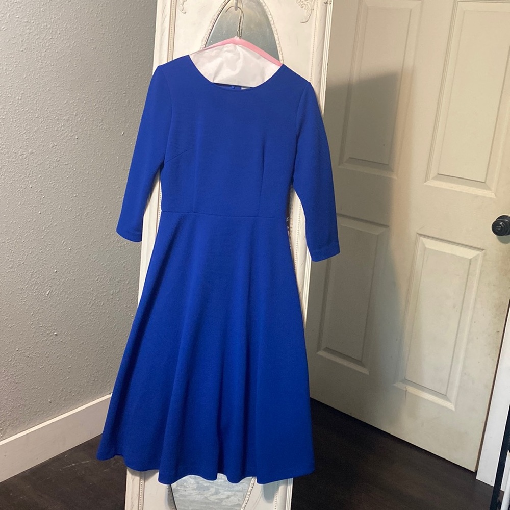 Royal Blue A-line Fit & Flare Dress Dainty Jewell’s sz small Holiday Fall